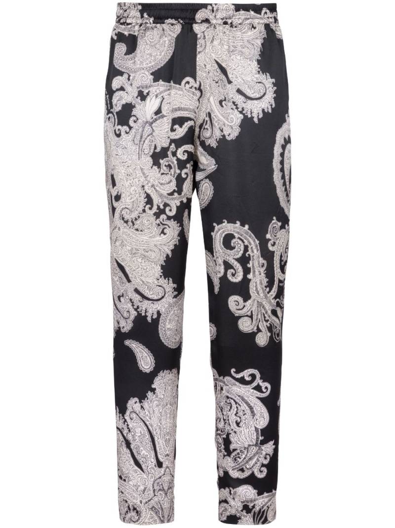 Balmain paisley-print silk track pants - Black von Balmain