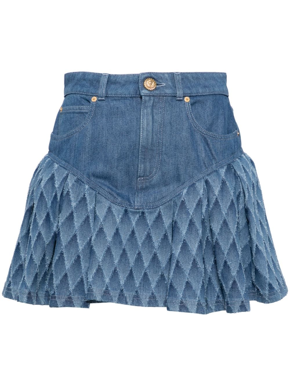 Balmain peplum denim skirt - Blue von Balmain