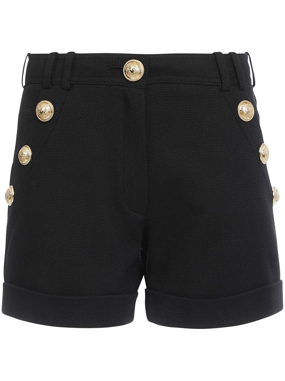 Balmain piqué-weave mini shorts - Black von Balmain