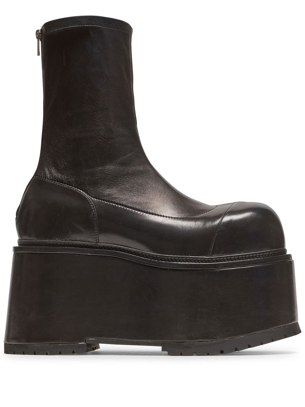 Balmain platform leather boots - Black von Balmain