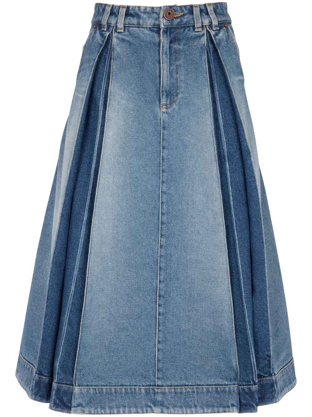 Balmain pleated denim skirt - Blue von Balmain