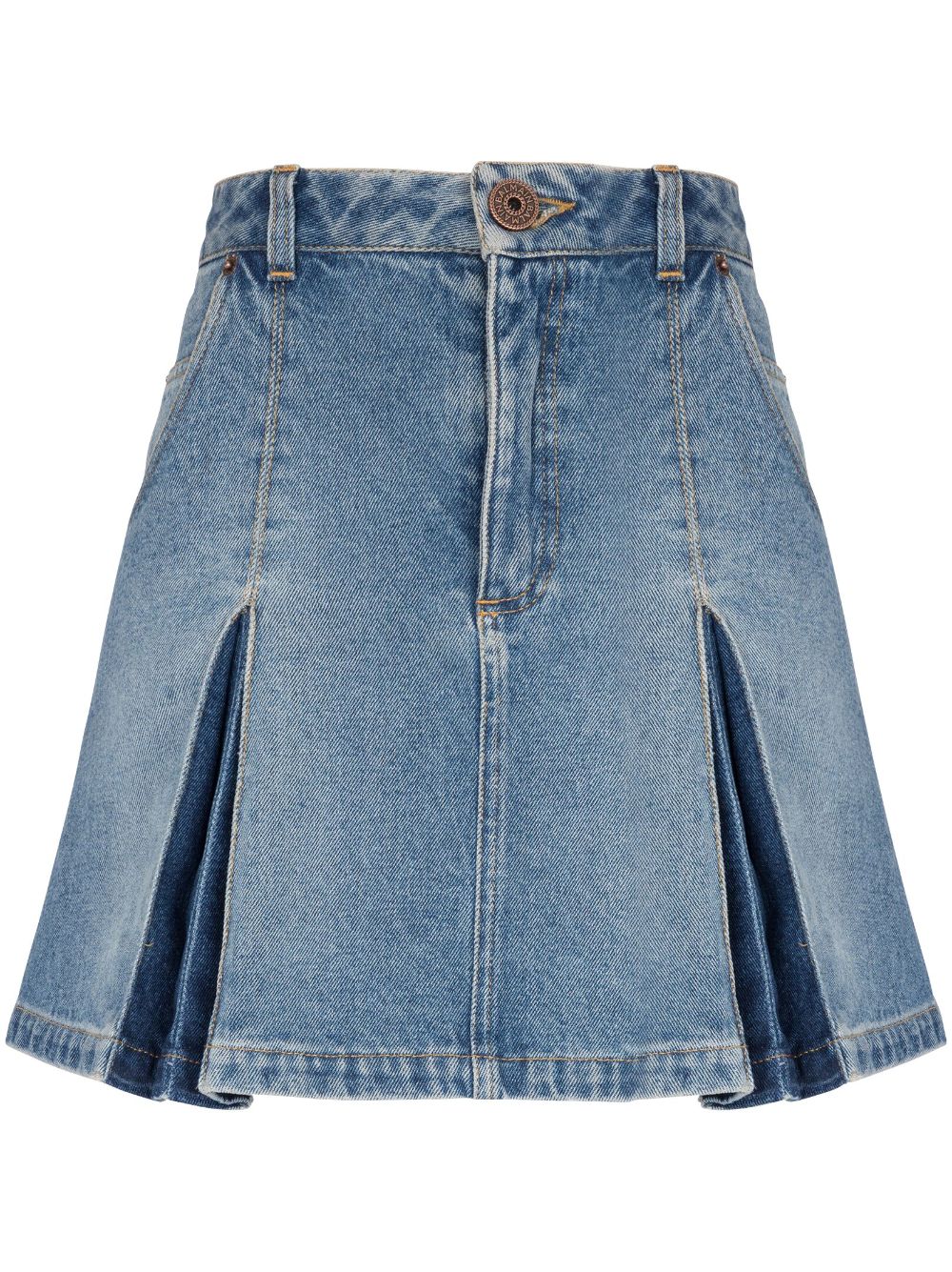 Balmain pleated denim skirt - Blue von Balmain