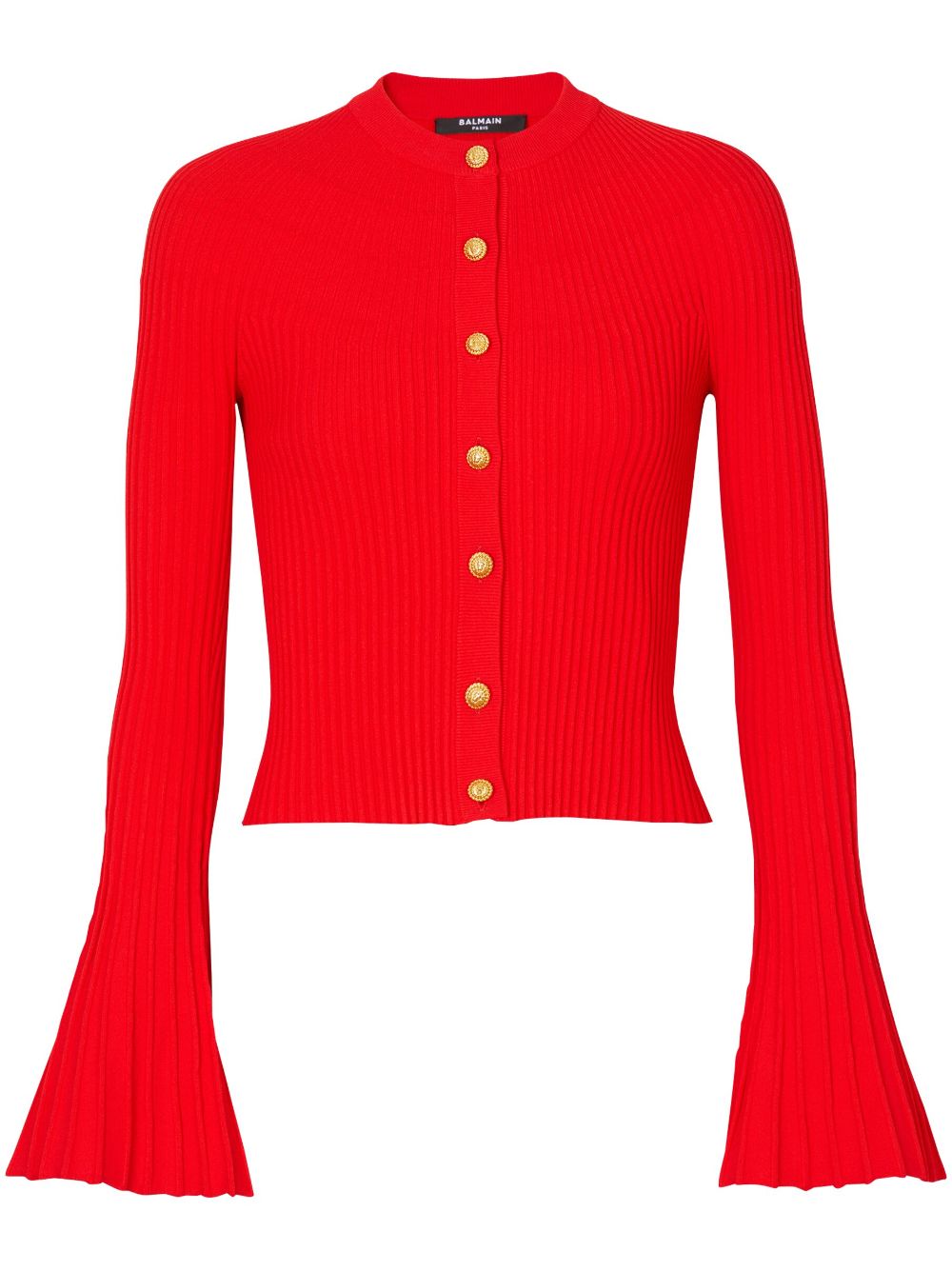 Balmain pleated knit cardigan - Red von Balmain