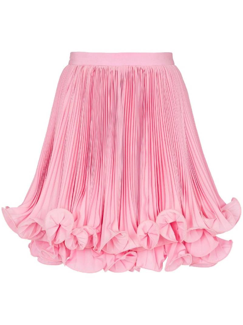 Balmain pleated ruffle-hem skirt - Pink von Balmain