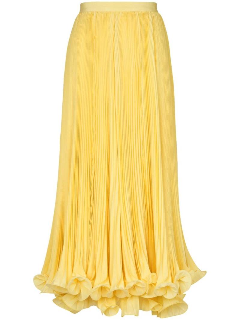 Balmain pleated ruffle-hem skirt - Yellow von Balmain