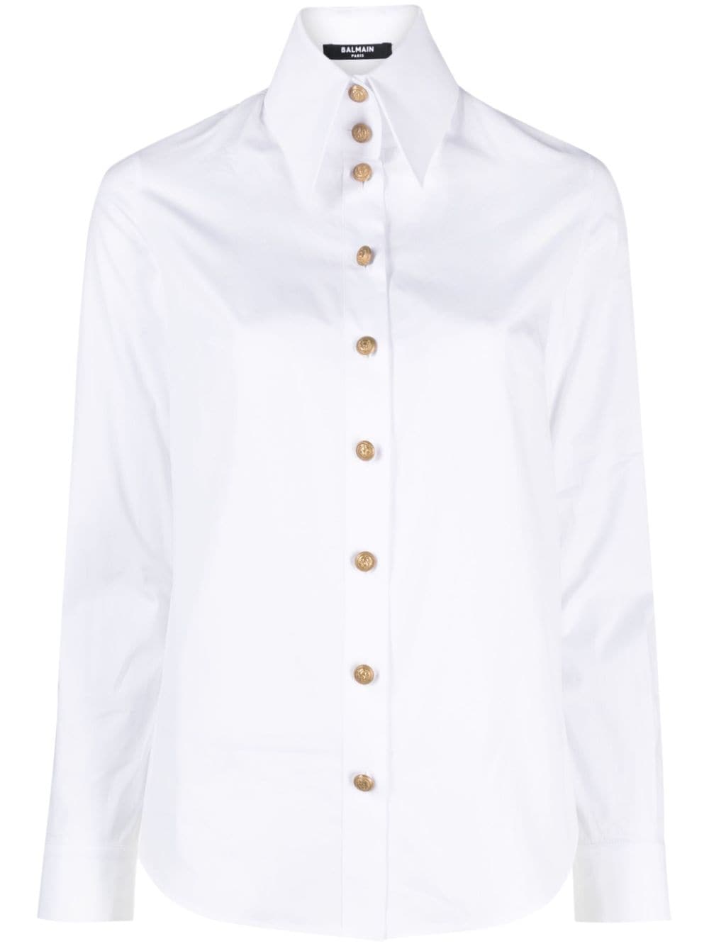 Balmain pointed-collar cotton shirt - White von Balmain