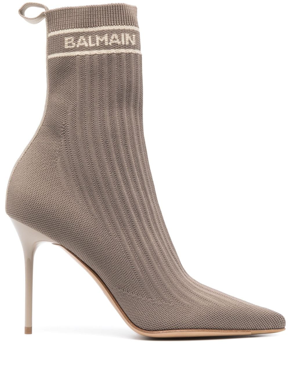 Balmain pointed-toe sock-style boots - Grey von Balmain