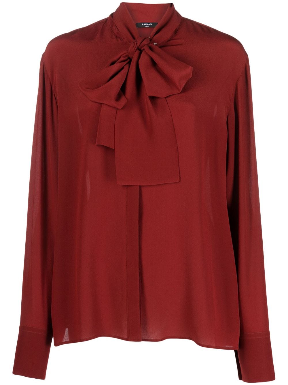 Balmain pussy-bow silk blouse - Red von Balmain