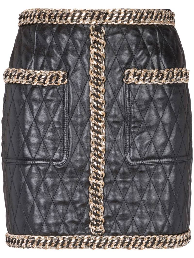 Balmain quilted leather miniskirt - Black von Balmain