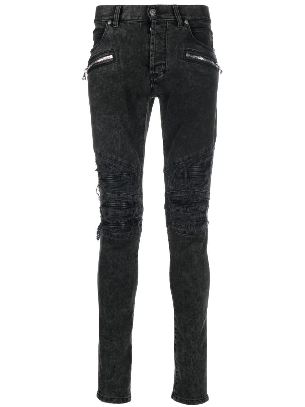 Balmain raw-cut skinny jeans - Black von Balmain