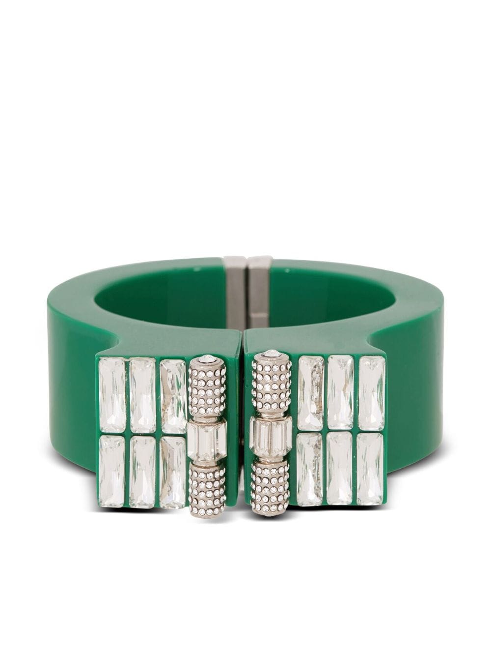 Balmain rhinestone-embellished chunky bracelet - Green von Balmain