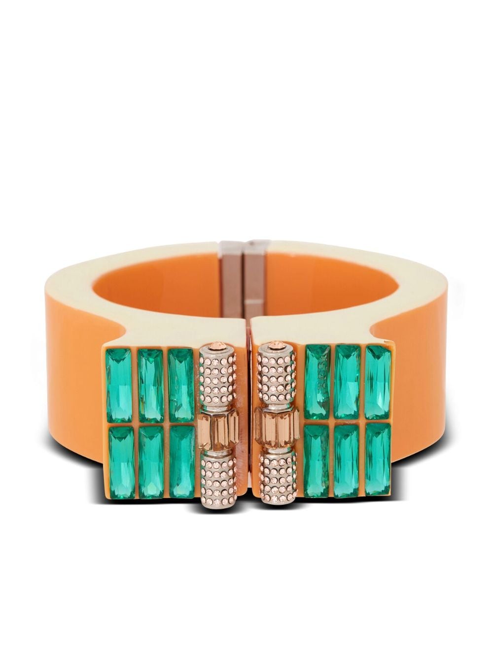Balmain rhinestone-embellished chunky bracelet - Orange von Balmain