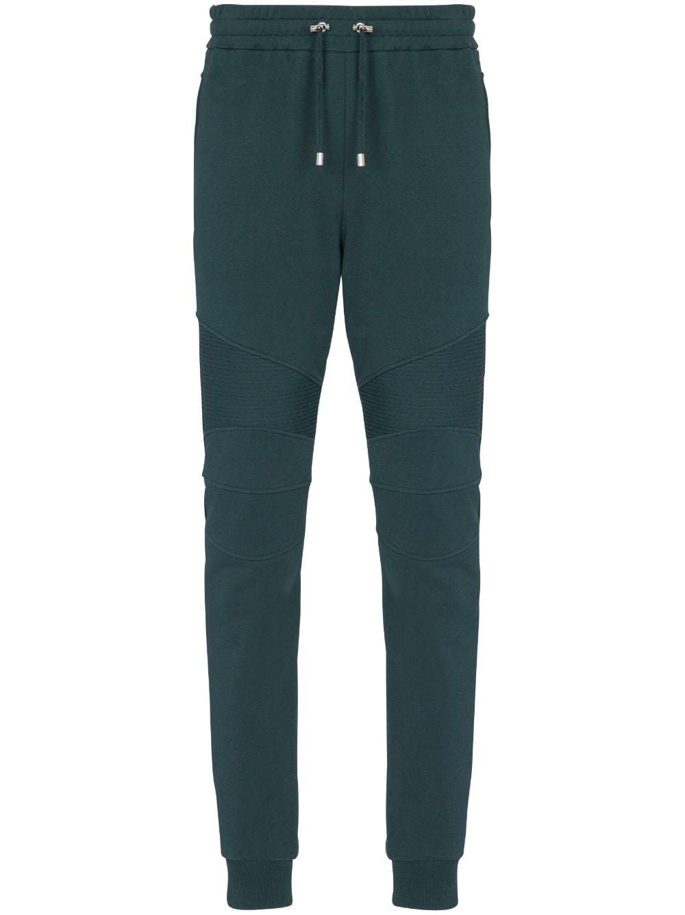 Balmain ribbed-detail drawstring track pants - Green von Balmain