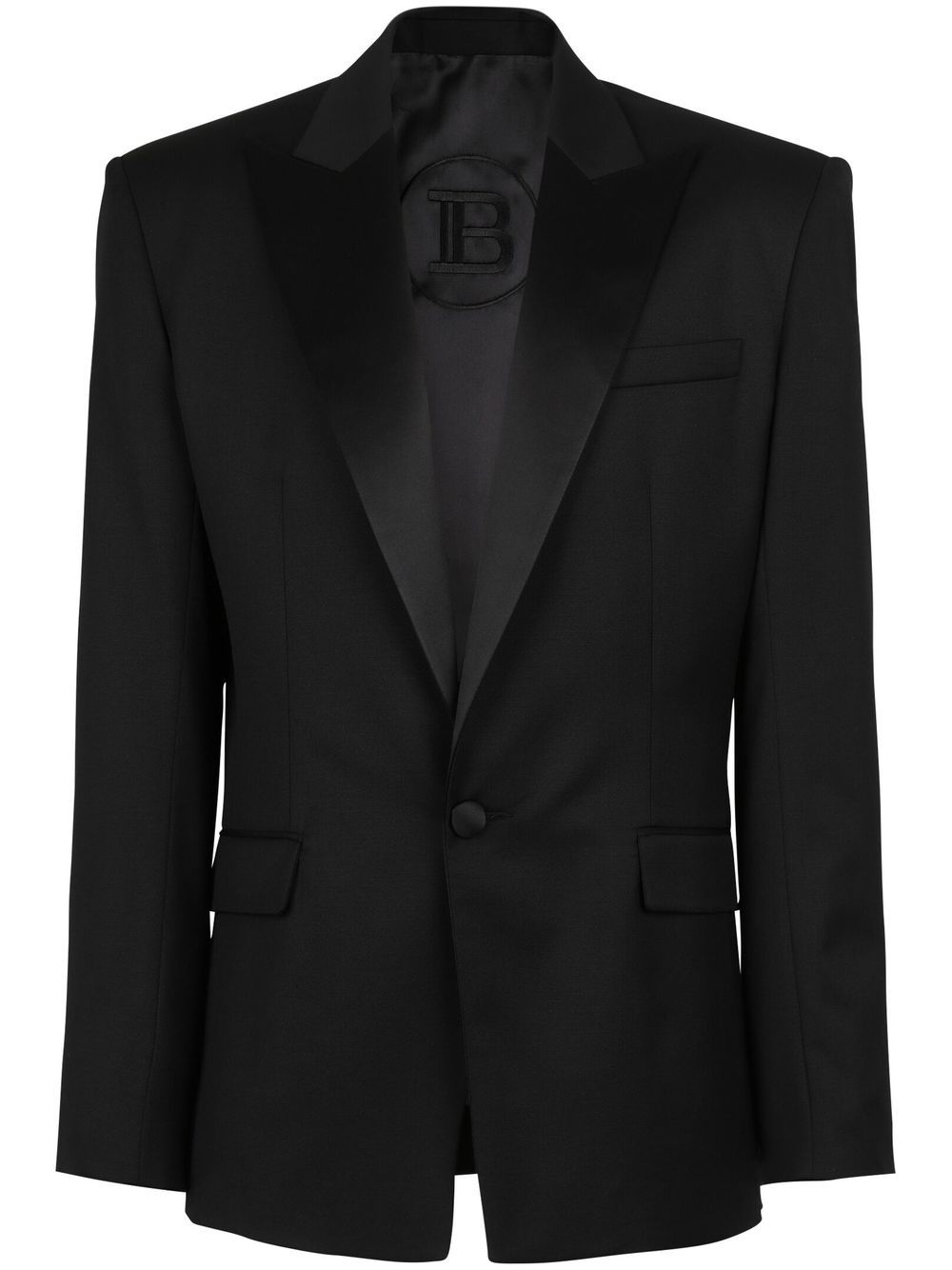 Balmain satin-lapel blazer - Black von Balmain