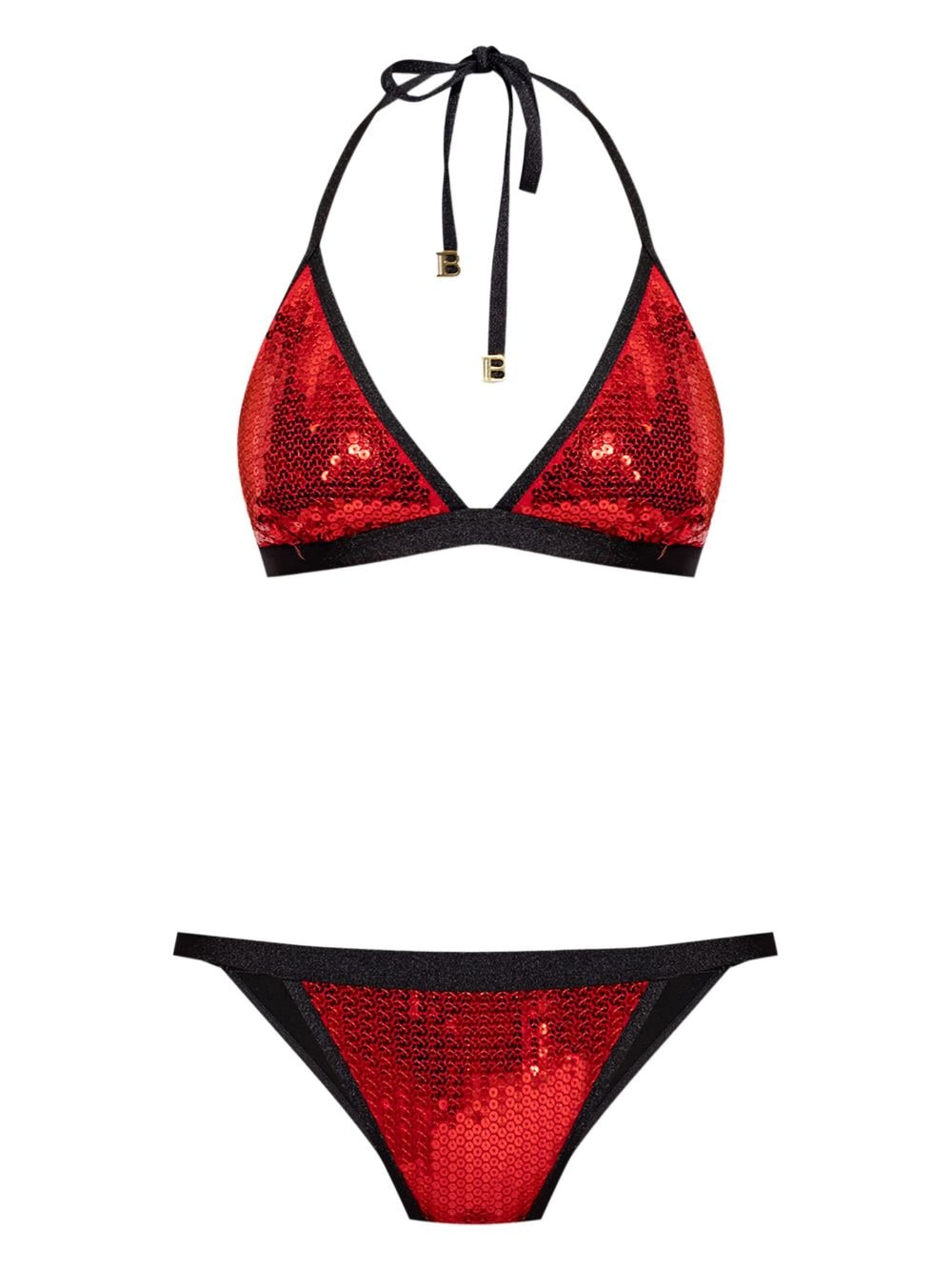 Balmain sequin bikini set - Red von Balmain