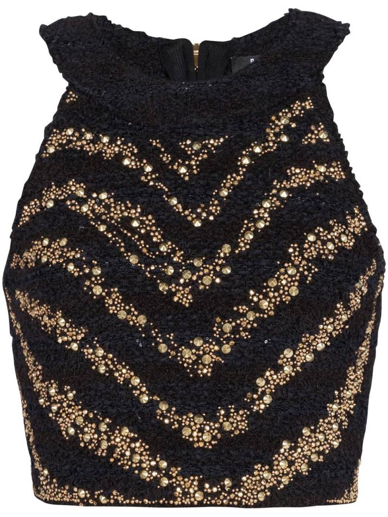 Balmain sequin-embellished knitted top - Black von Balmain