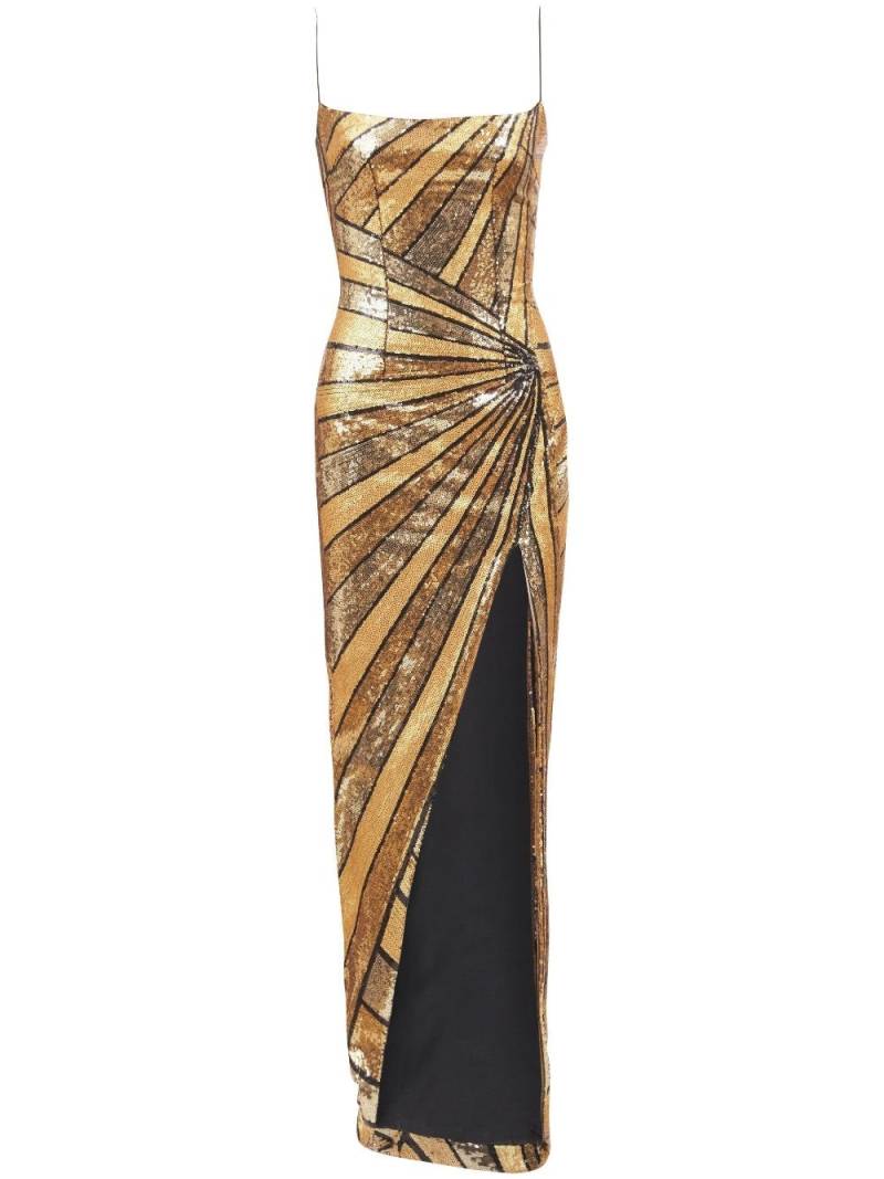 Balmain sequin-embellishment maxi dress - Gold von Balmain