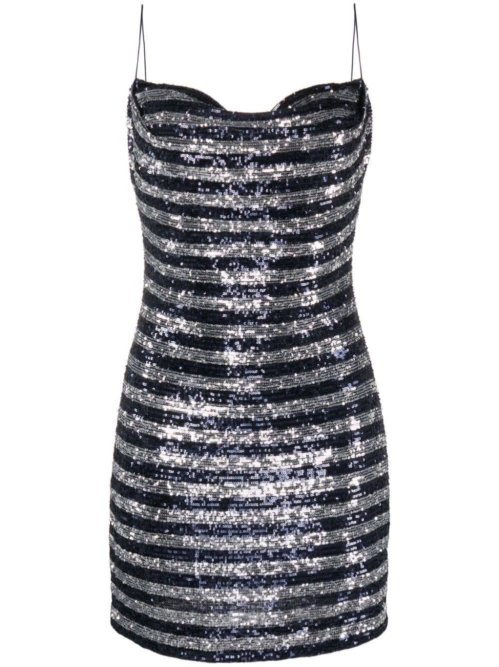 Balmain striped sequinned-tulle minidress - Blue von Balmain