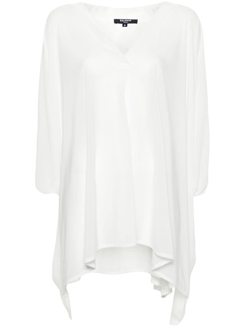 Balmain sheer kaftan minidress - White von Balmain