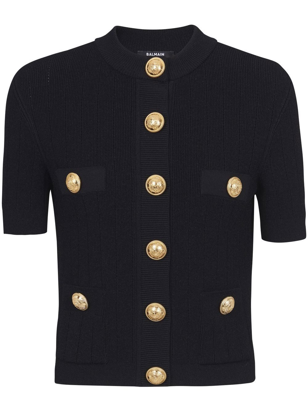 Balmain short-sleeve cropped cardigan - Black von Balmain