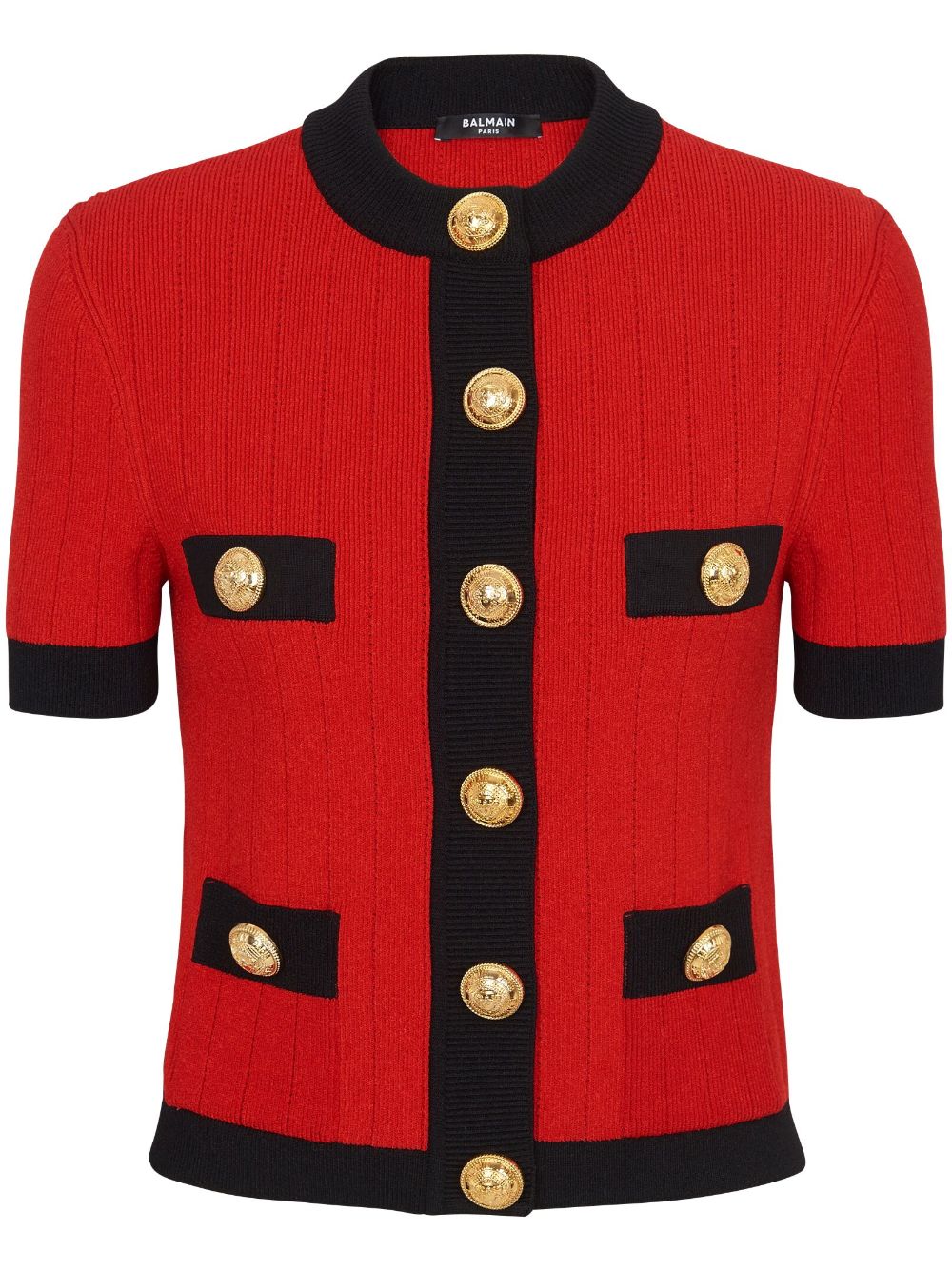 Balmain short-sleeve cropped cardigan - Red von Balmain