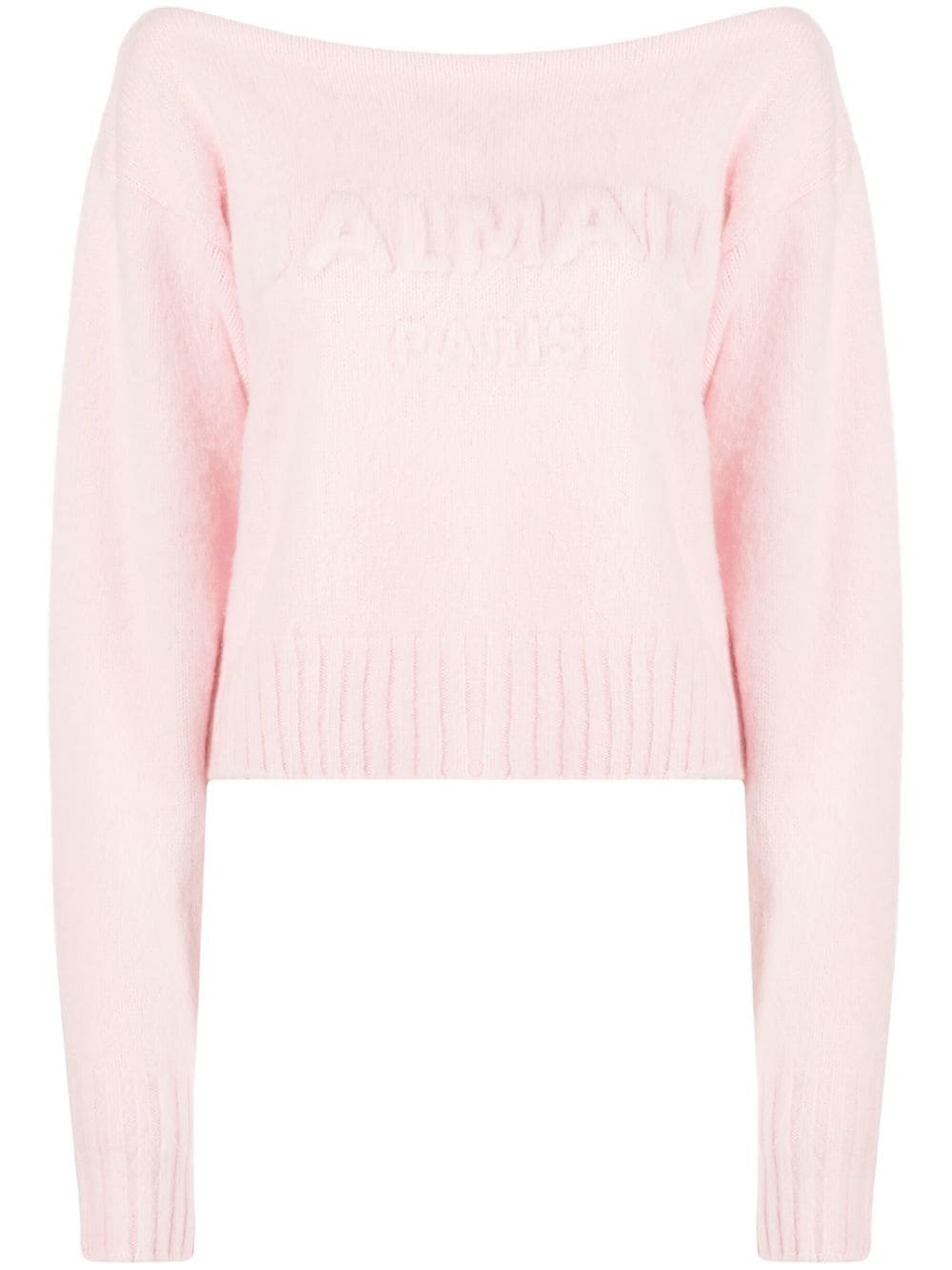 Balmain slash-neck long-sleeve jumper - Pink von Balmain