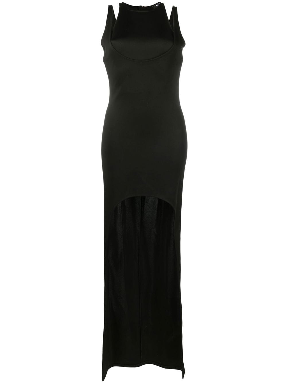 Balmain sleeveless layered long dress - Black von Balmain