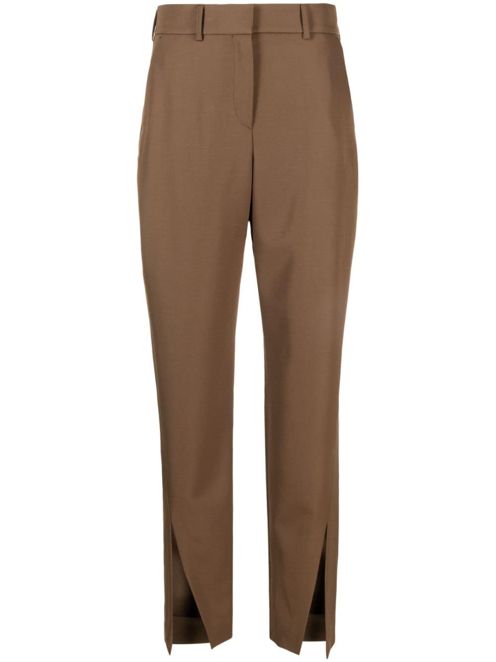 Balmain slit-detail wool tapered trousers - Brown von Balmain