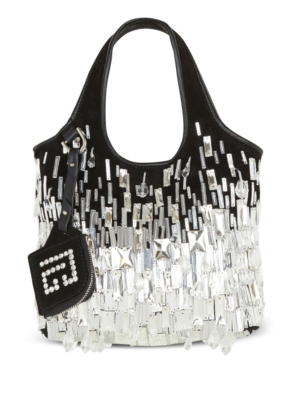 Balmain small Grocery crystal-embellished bag - Silver von Balmain