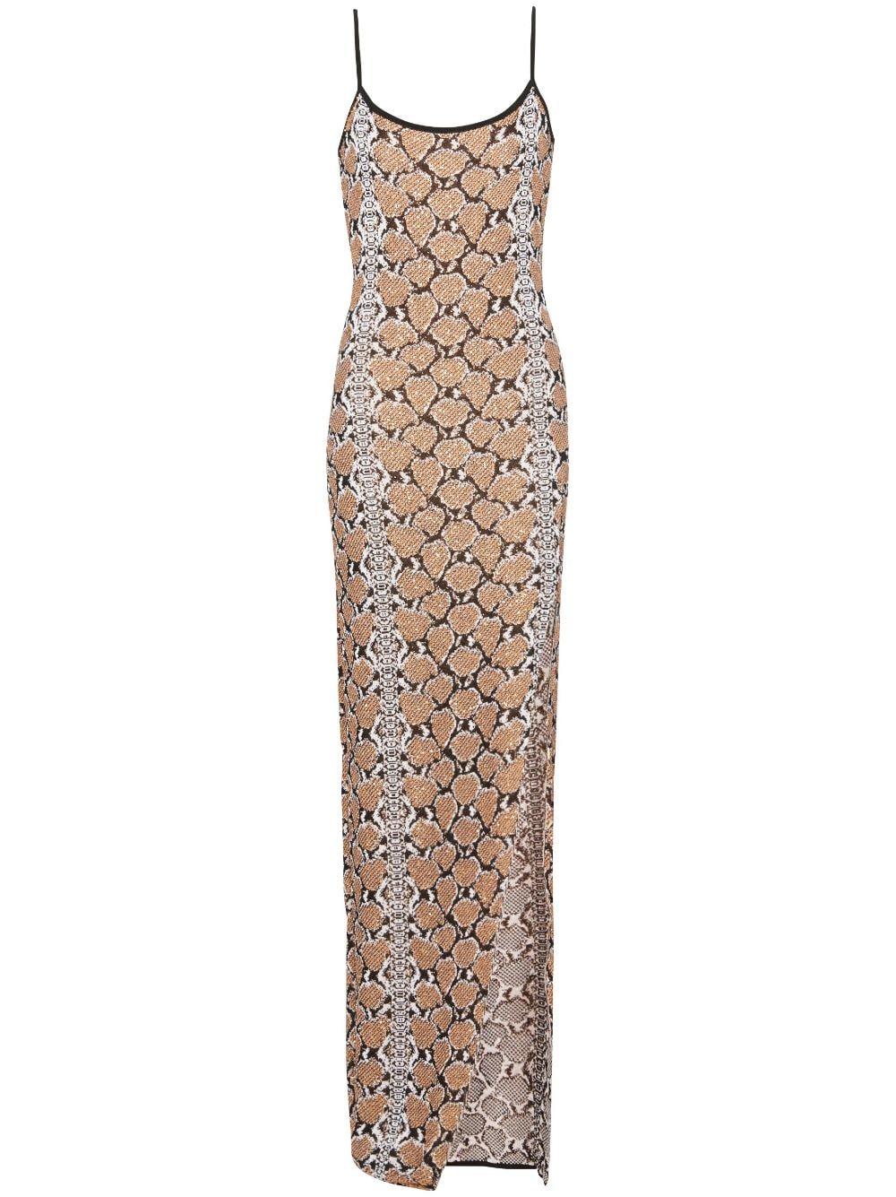 Balmain python-jacquard glittered maxi dress - Brown von Balmain