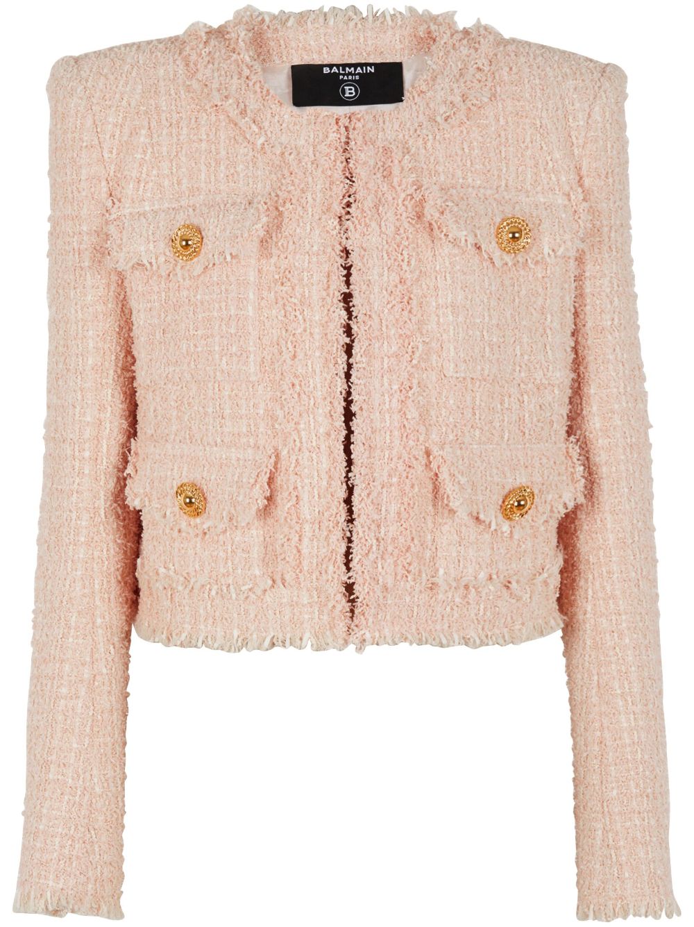 Balmain collarless tweed jacket - Pink von Balmain