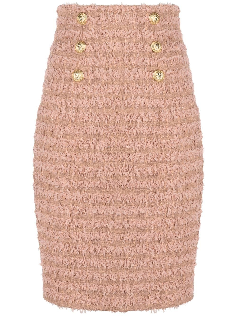 Balmain tweed double-breasted pencil skirt - Neutrals von Balmain