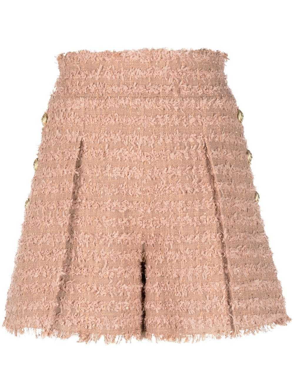 Balmain tweed high-waisted shorts - Neutrals von Balmain