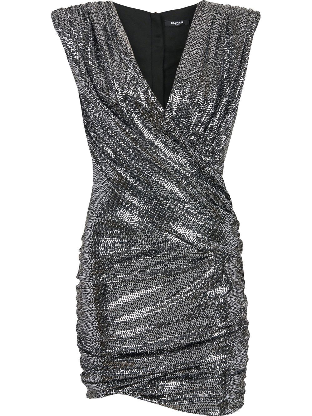 Balmain wrap sleeveless mini dress - Silver von Balmain