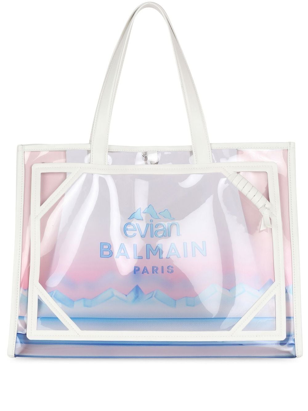 Balmain x Evian medium B-Army shopper bag - White von Balmain