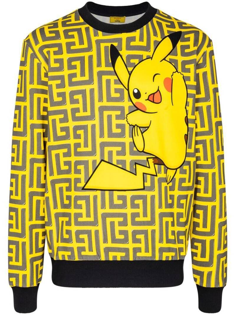 Balmain x Pokémon all-over printed sweatshirt - Black von Balmain