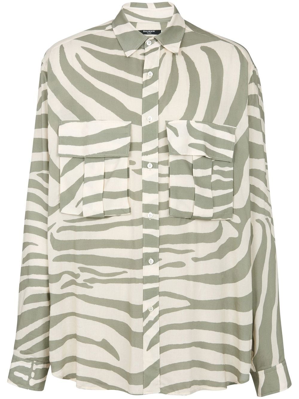 Balmain zebra-print design shirt - Green von Balmain