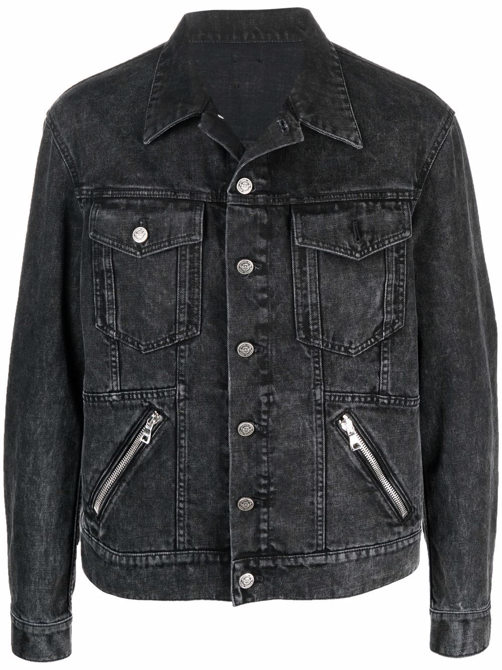 Balmain zip-detail denim jacket - Black von Balmain