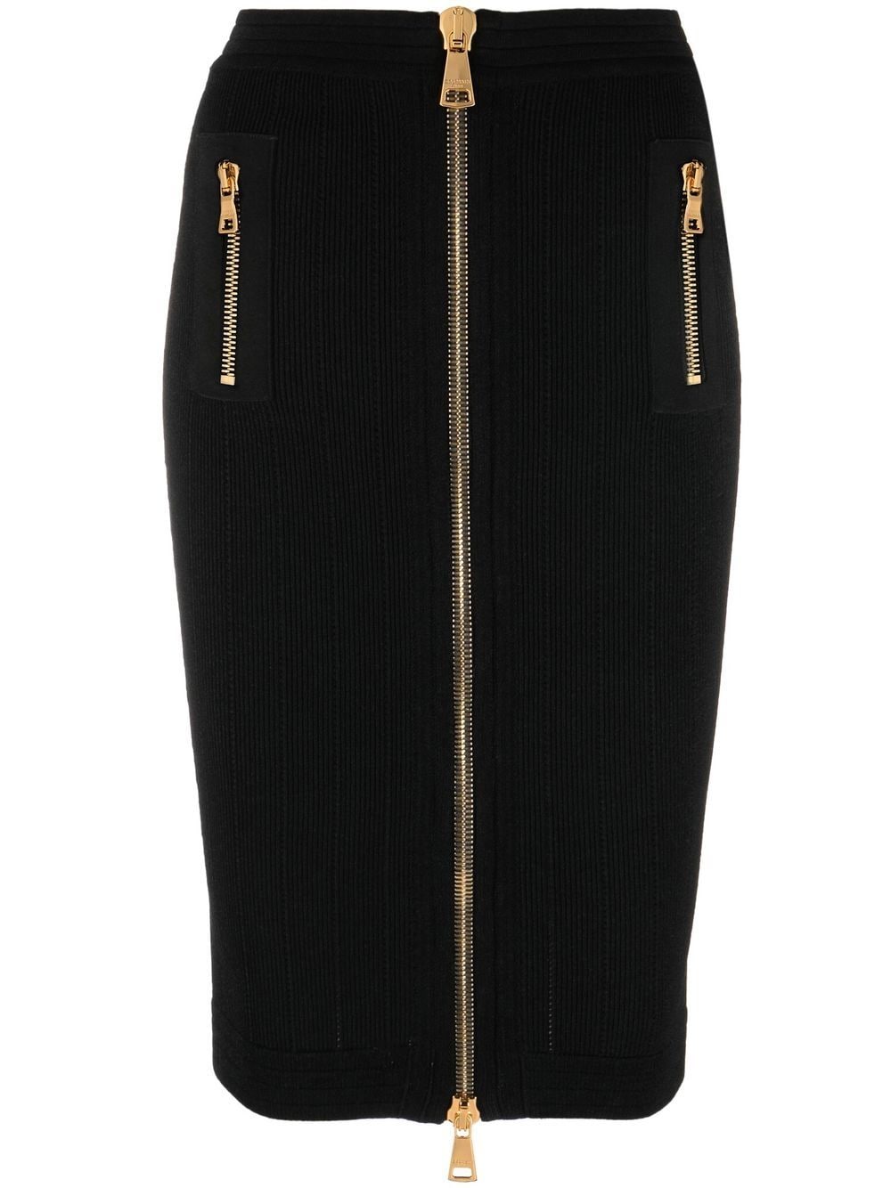 Balmain zip-up fitted skirt - Black von Balmain