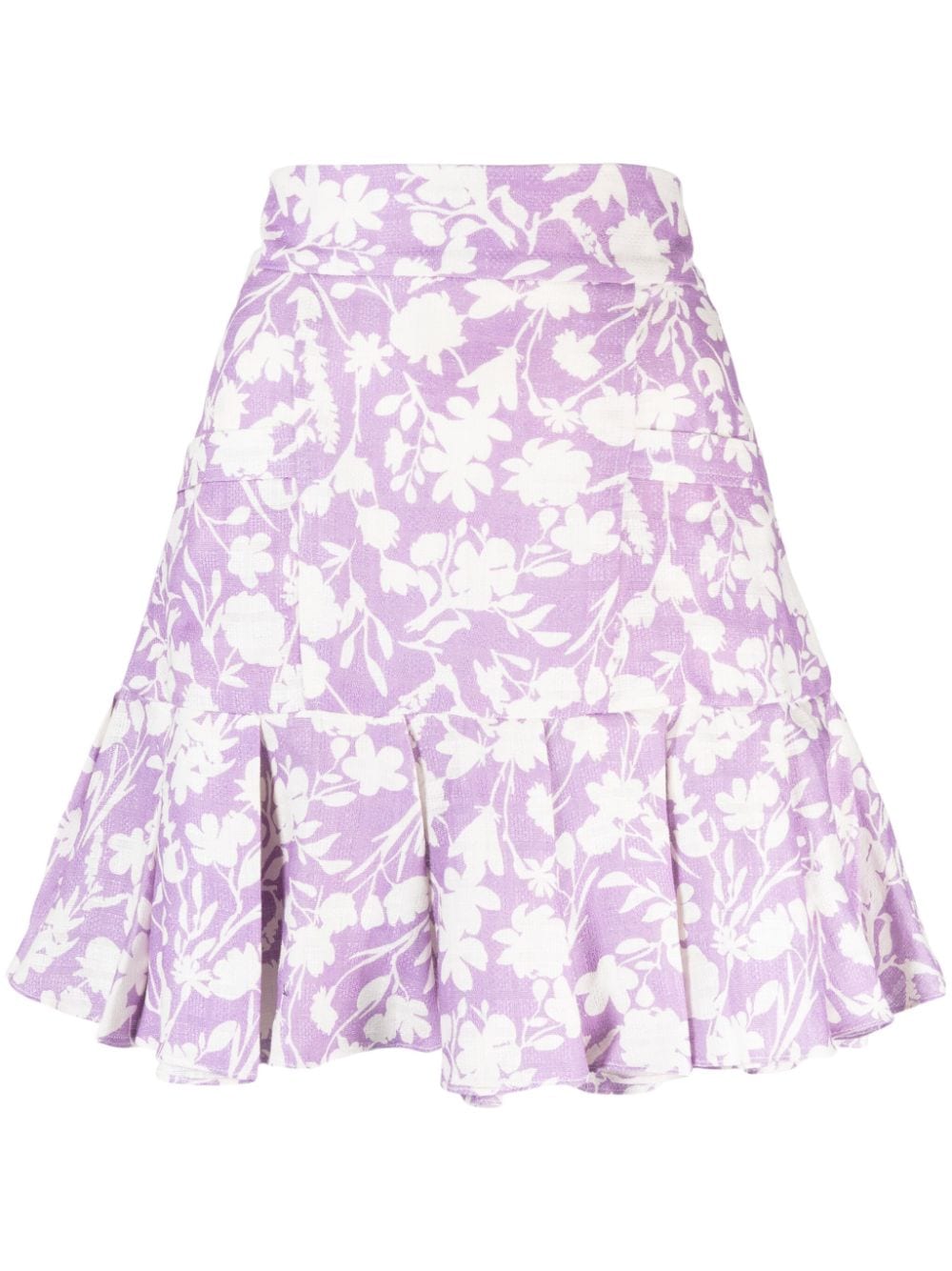 Bambah Arielle ruffle-hem linen mini skirt - Purple von Bambah