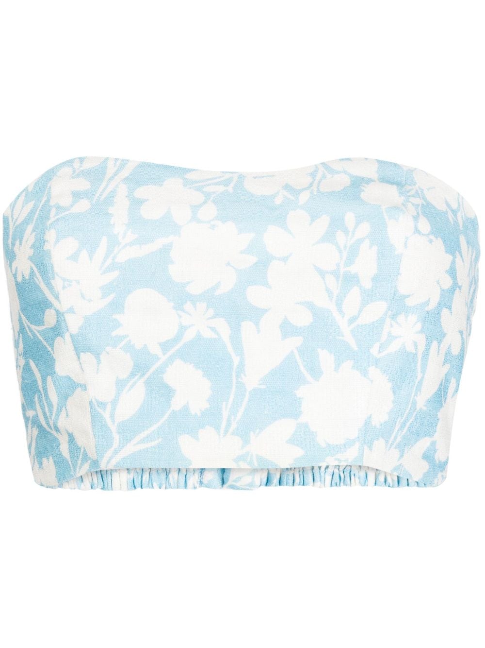 Bambah Lilly floral-print linen tube top - Blue von Bambah