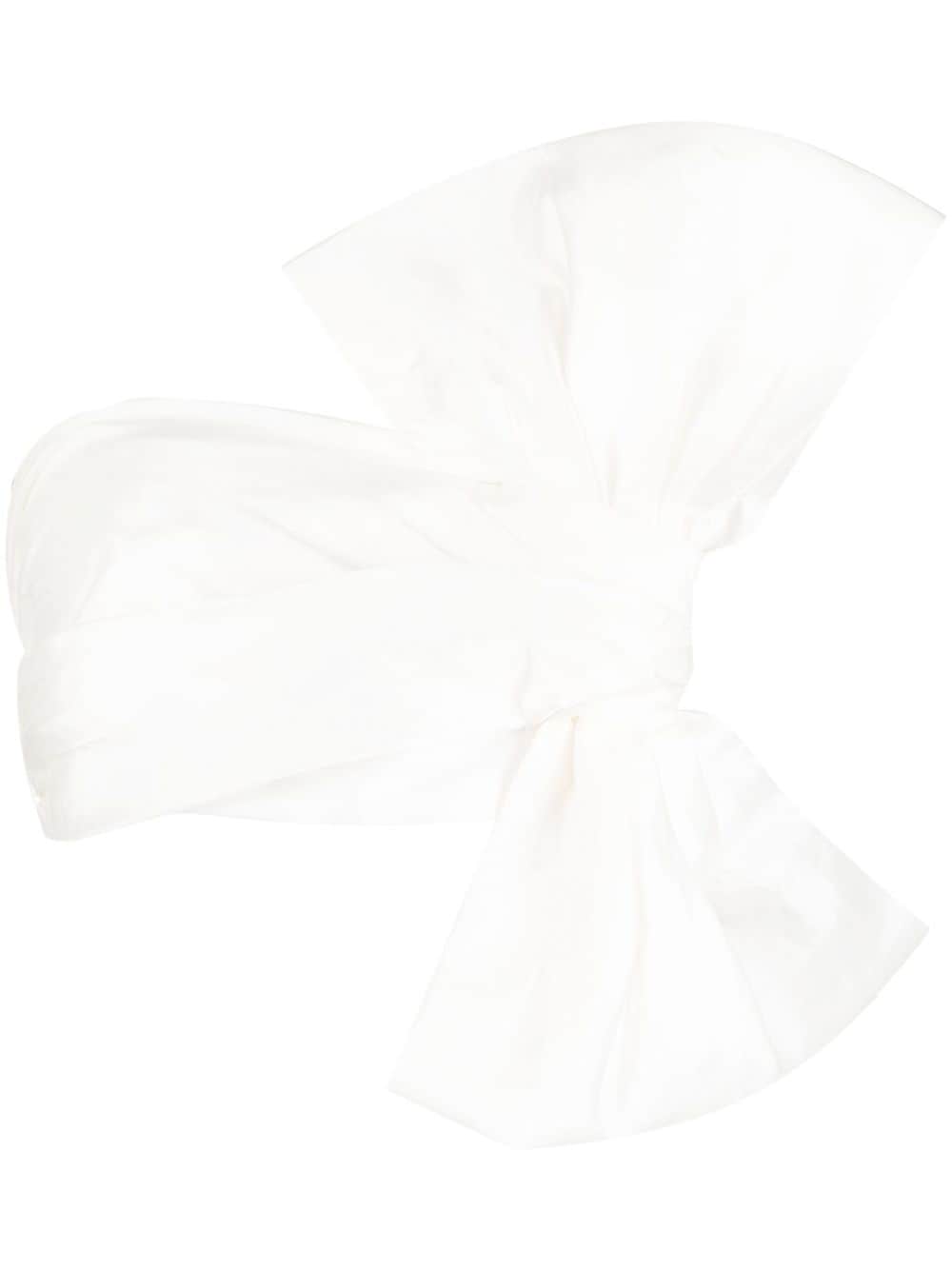 Bambah bow-detail cropped tube top - White von Bambah