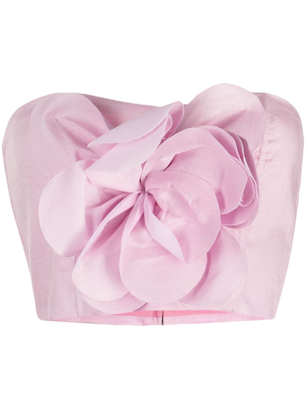 Bambah floral-motif linen cropped top - Pink von Bambah