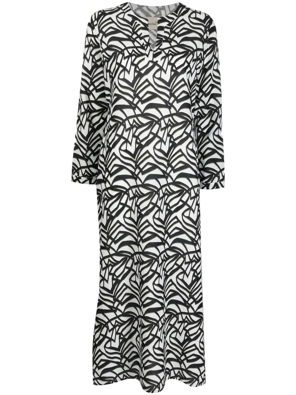 Bambah geometric-pattern print midi dress - Black von Bambah
