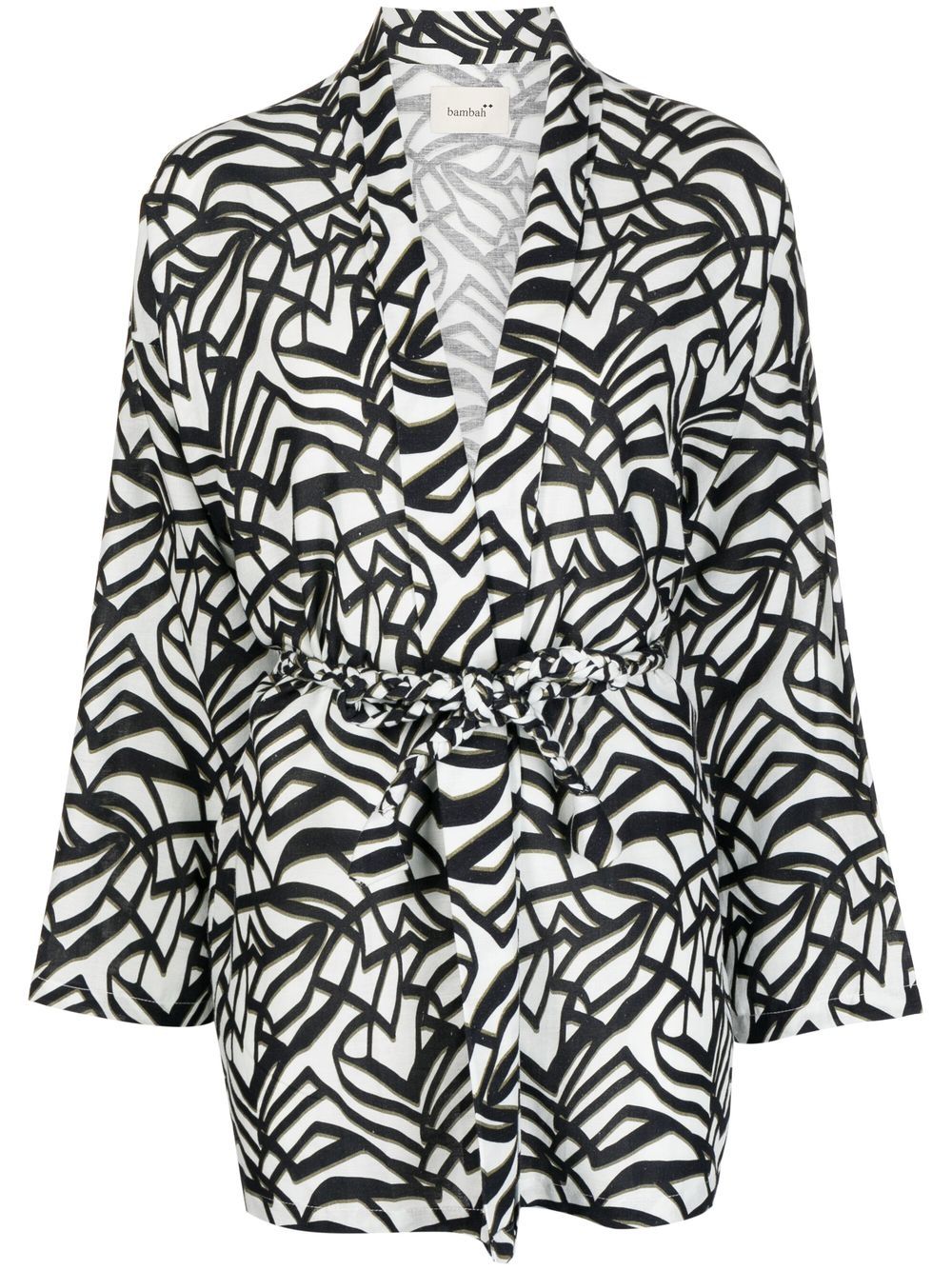 Bambah geometric-print wrap blouse - Black von Bambah