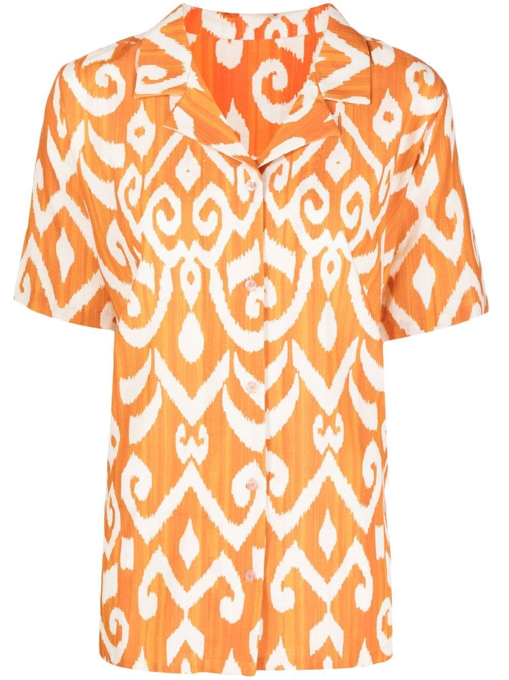 Bambah geometric short-sleeve shirt - Orange von Bambah