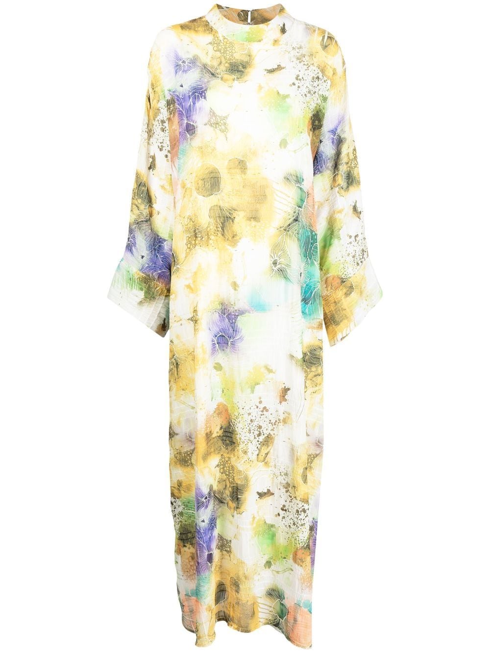 Bambah high-neck kaftan long dress - Yellow von Bambah