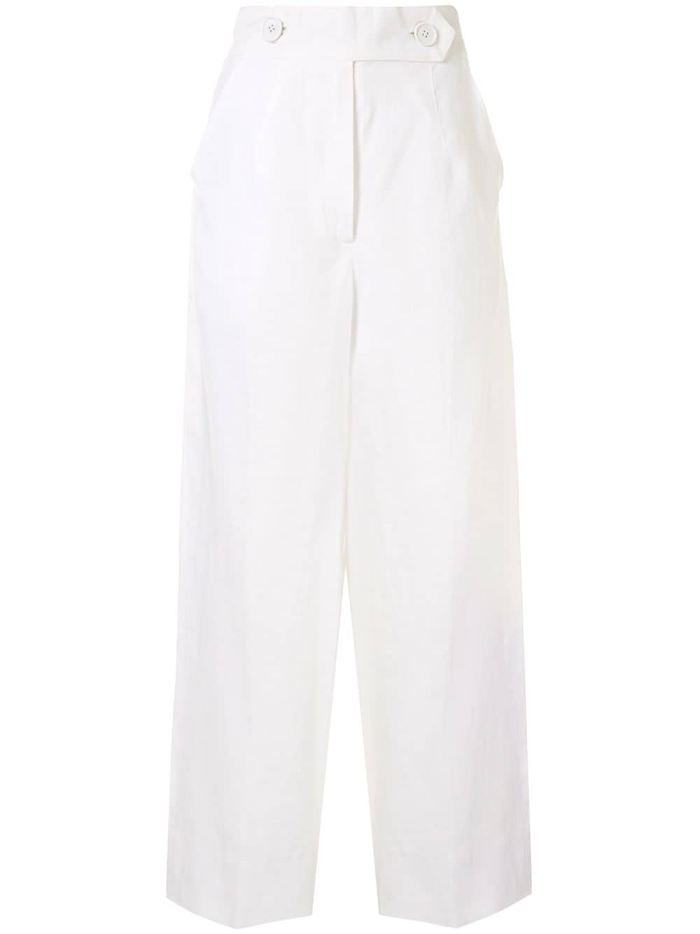 Bambah high-waisted wide leg trousers - White von Bambah