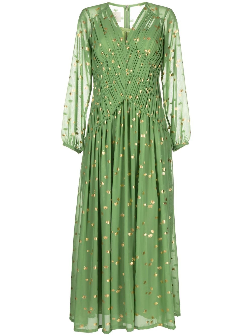 Bambah polka dot-print V-neck kaftan - Green von Bambah