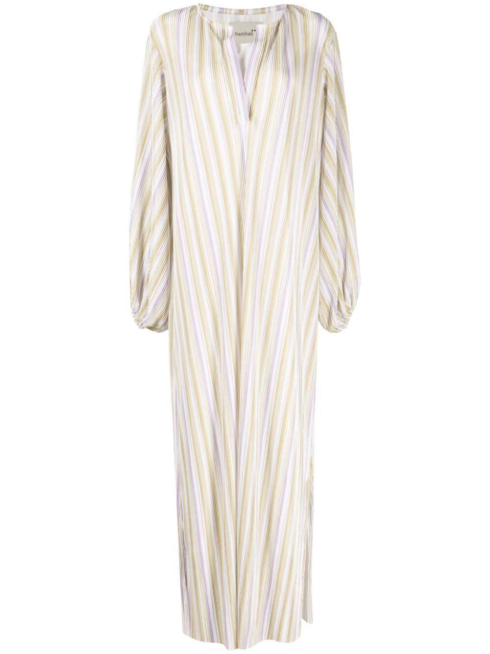 Bambah striped plissé kaftan dress - Green von Bambah